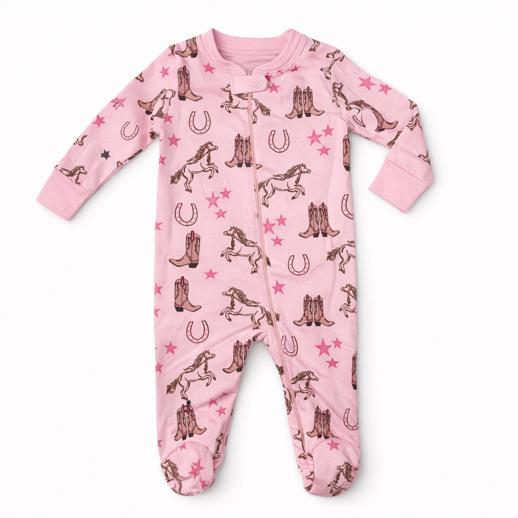 Zipper Footie | Headed West Girls by Bushel & a Peck