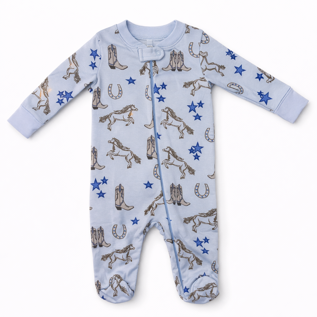 Zipper Footie | Headed West Boys by Bushel & a Peck