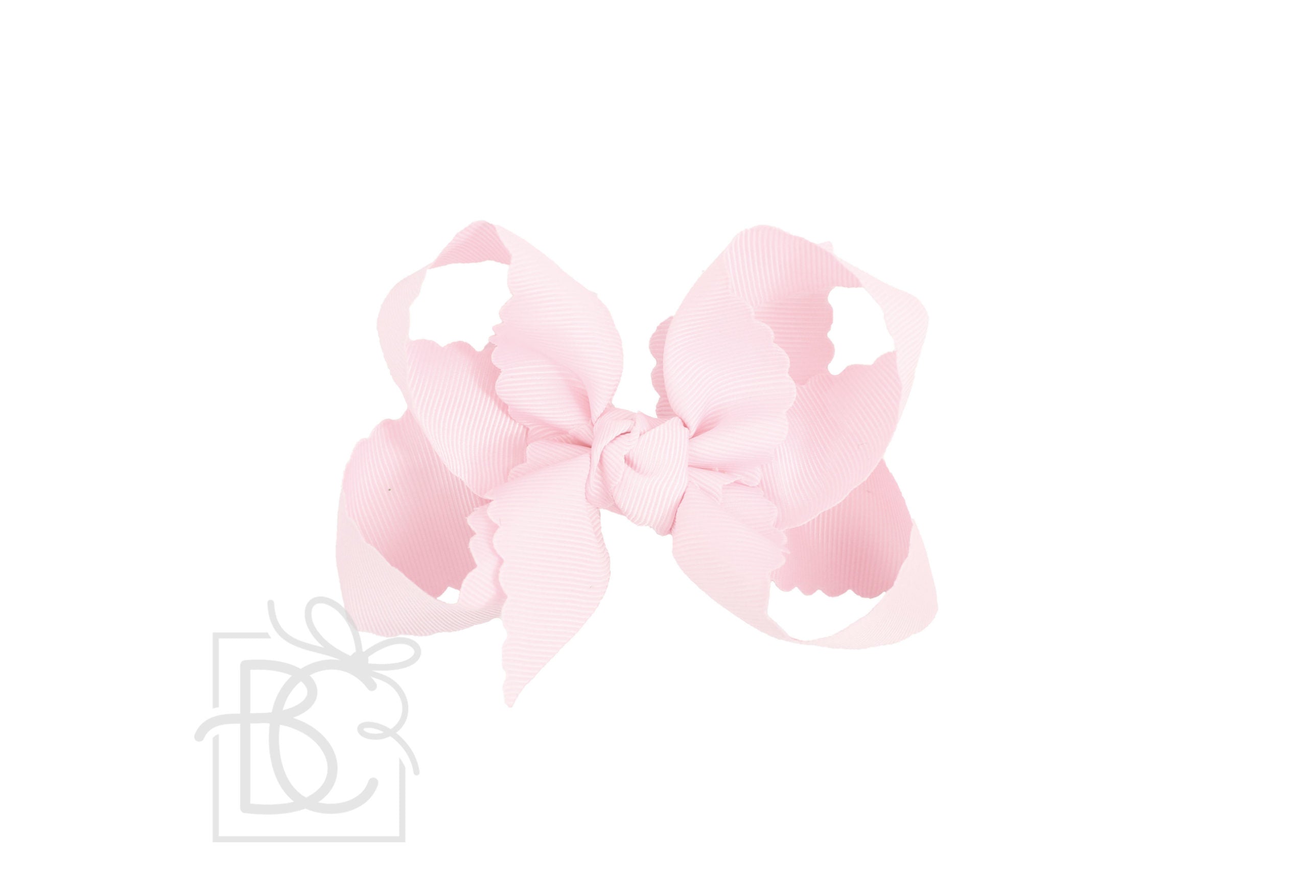 Large Powder Pink Scalloped Edge Bow by Beyond Creations