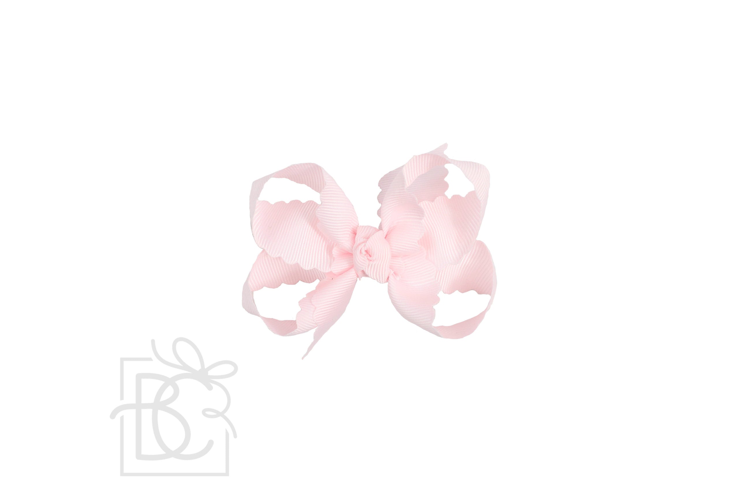 Medium Powder Pink Scalloped Edge Bow by Beyond Creations