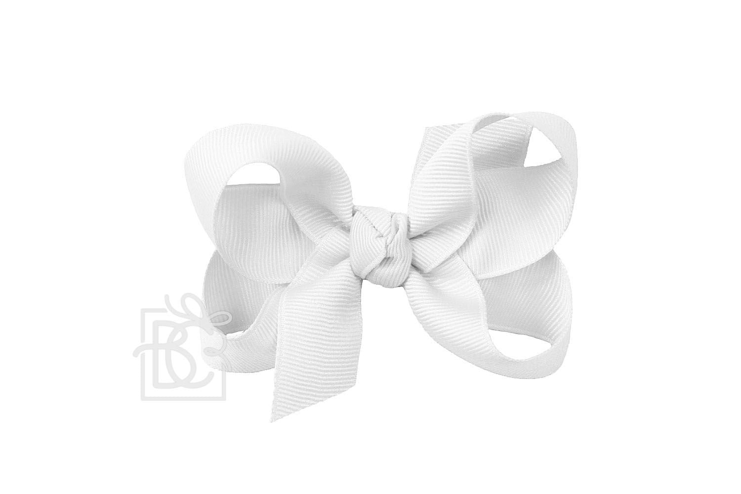 Medium White Signature Grosgrain Hair Bow by Beyond Creations