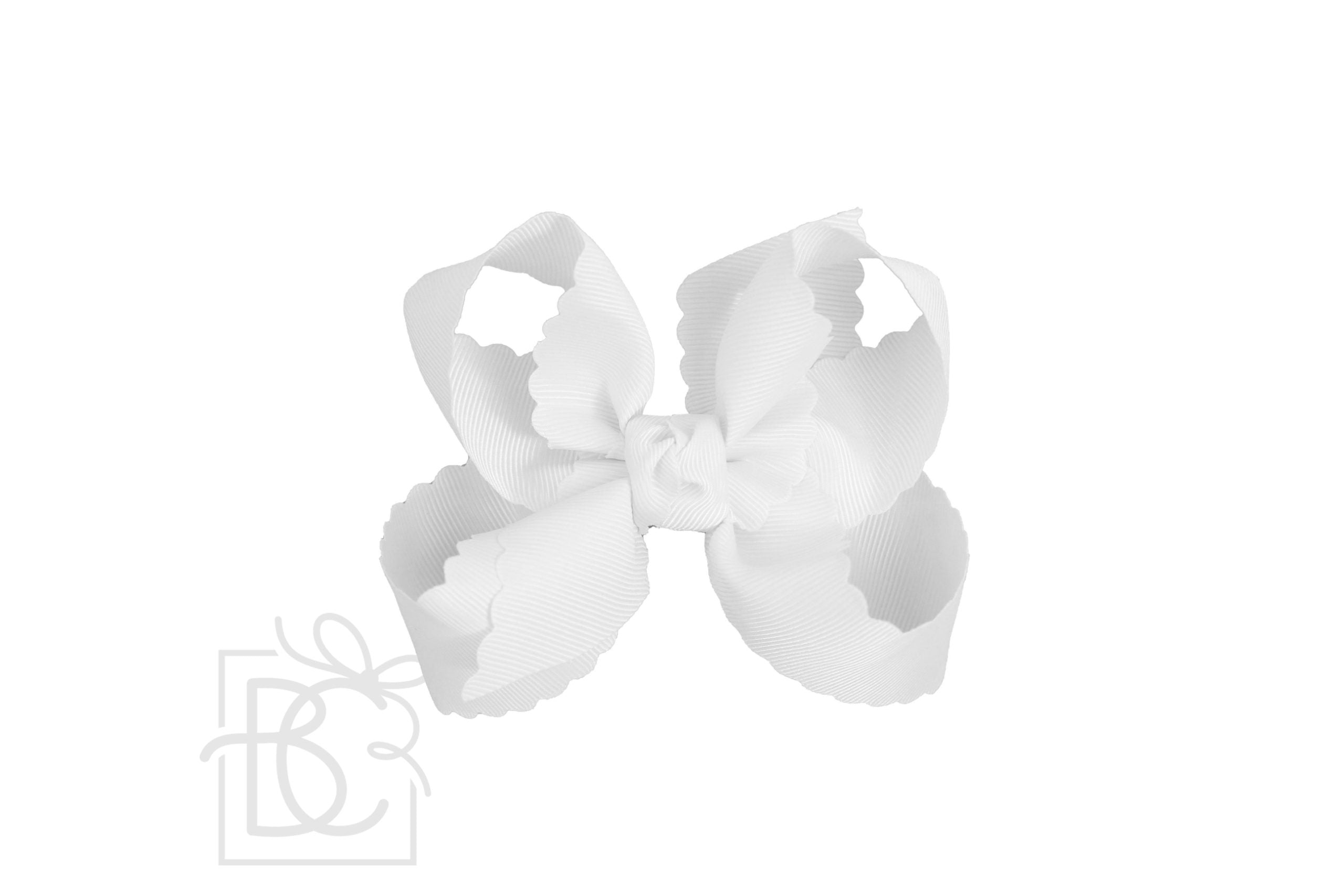 Large White Scalloped Edge Bow by Beyond Creations