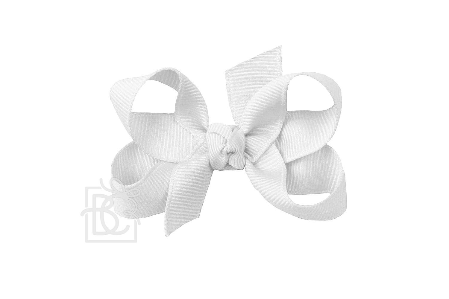 Small White Signature Grosgrain Hair Bow by Beyond Creations